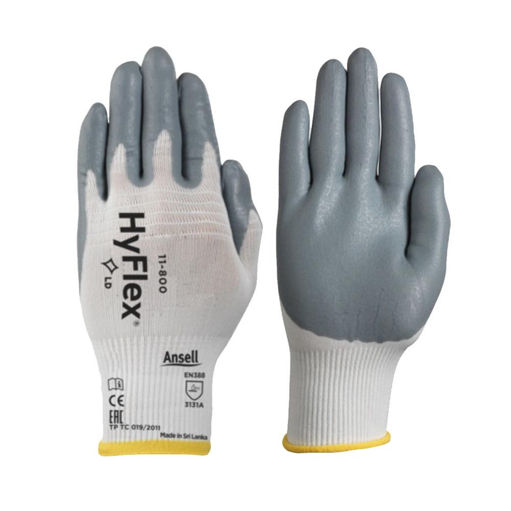 Glove Nitrile Foam Palm White Knit Liner Hyflex Sz: 10