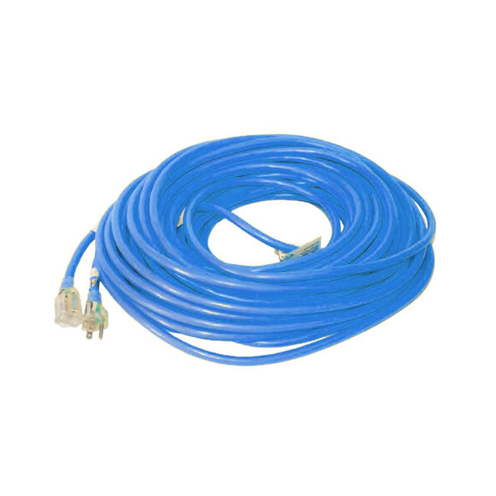 Extension Cord  12/3, Blue,  50&#39;  Single Lit End  -40 Rated