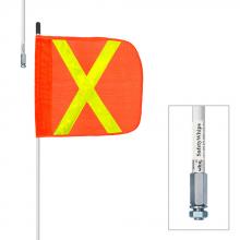 Safety Whips Canada SWCW06NP-SXY - Buggy Whip HD 6'  W/ Orange 11.5" X Flag  Non-Powered Base & Screw Mount