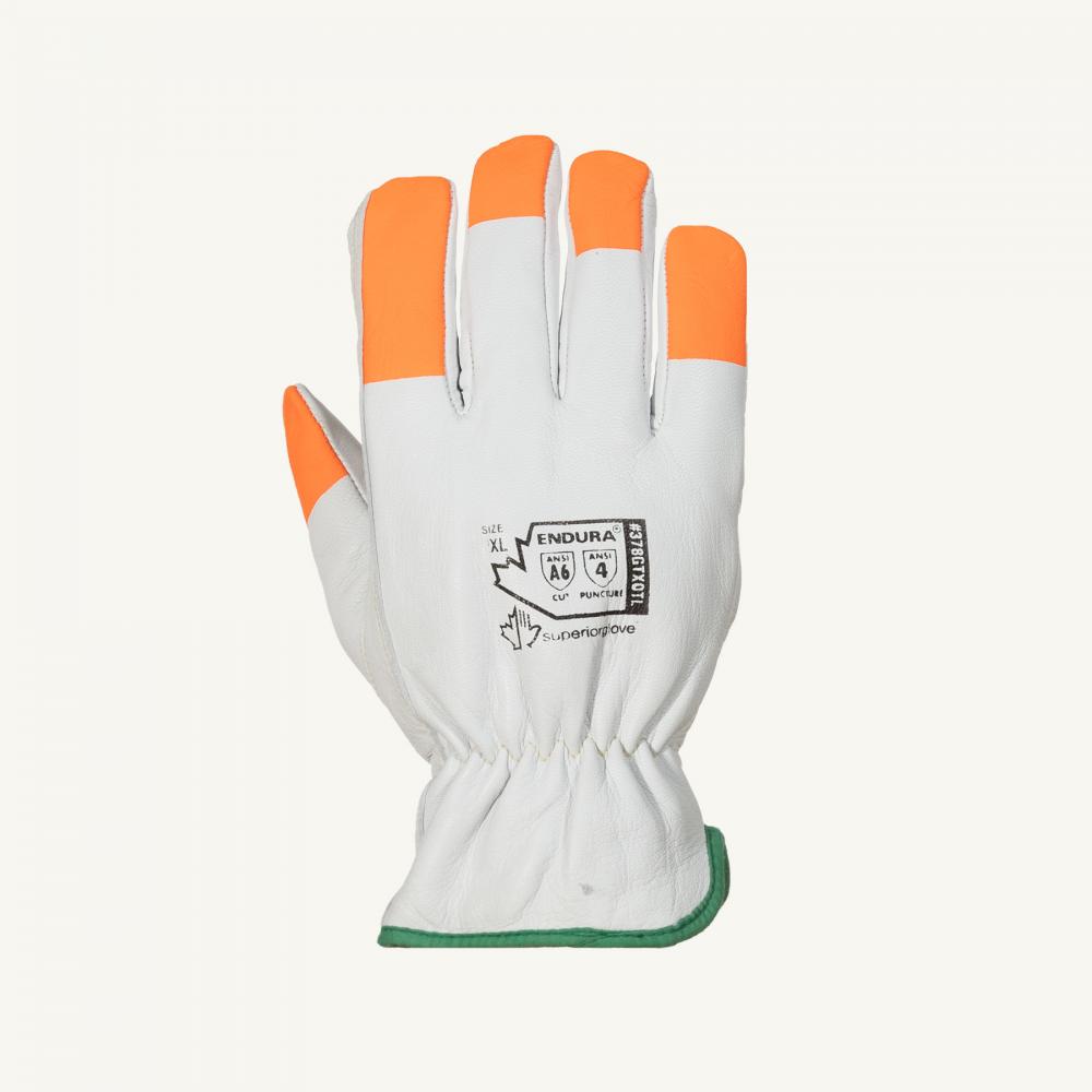 Glove Goatskin 150G Thinsulate Hi-Viz Fingers CLA6 w/ Padded Palm Sz: L