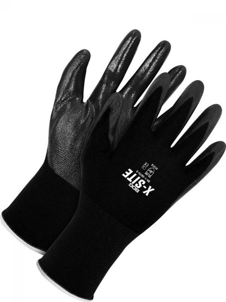 Glove Black Nylon 15-Gauge Nitrile Palm  Sz: 11