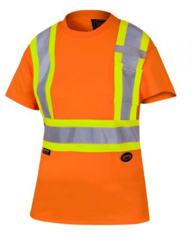 Women&#39;s T-Shirt, Hi-Viz Orange with Reflective Stripes  Sz: 2XL