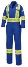 Pioneer PIO7704W-2XL - Coverall 7oz Women's Flame Resistant Royal Blue with Reflective Stripes Sz: 2XL