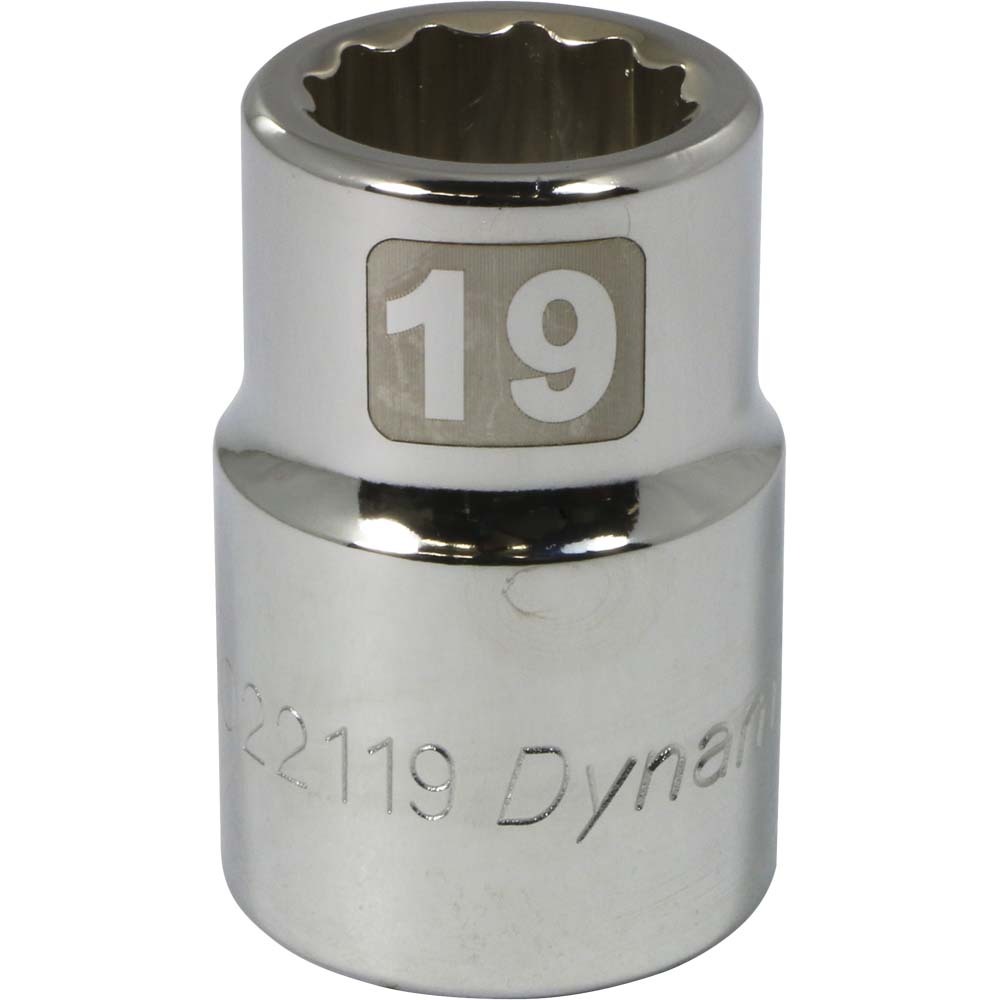 3/4&#34; Drive 12 Point Metric, 19mm Standard Length, Chrome Finish Socket