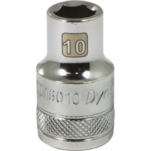 Gray Tools D016010 - 1/2" Drive 6 Point Metric, 10mm Standard Length, Chrome Finish Socket