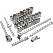Gray Tools D018010 - 1/2" Drive 41 Piece 6 Point Standard, SAE/Metric Socket Set, 3/8" - 1-5/16", 10mm - 28mm