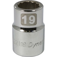 Gray Tools D022119 - 3/4" Drive 12 Point Metric, 19mm Standard Length, Chrome Finish Socket