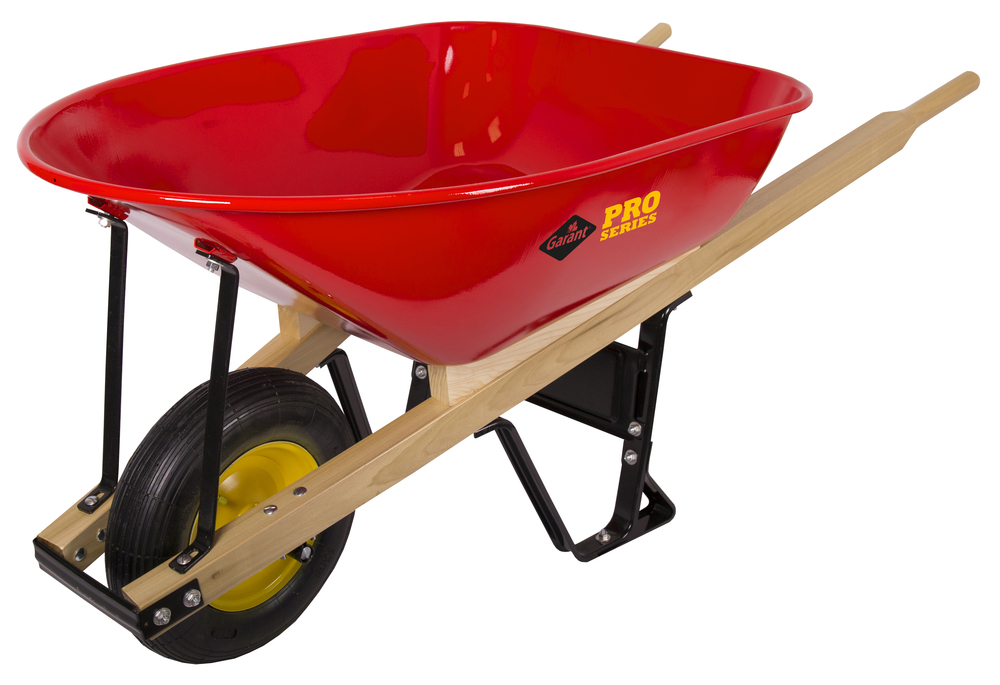 Wheelbarrow, 6 cu. ft. steel tray, flat-free tire, heavy-duty industrial  Assembled
