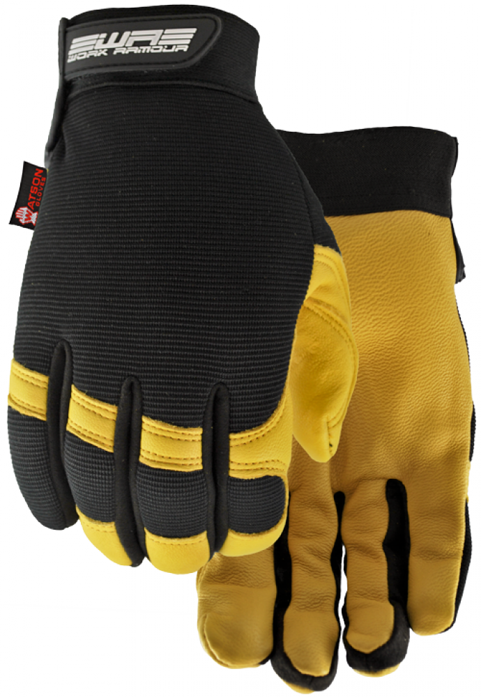 Mechanics Glove &#39;Flextime&#39; Goatskin Leather Palm Sz: L