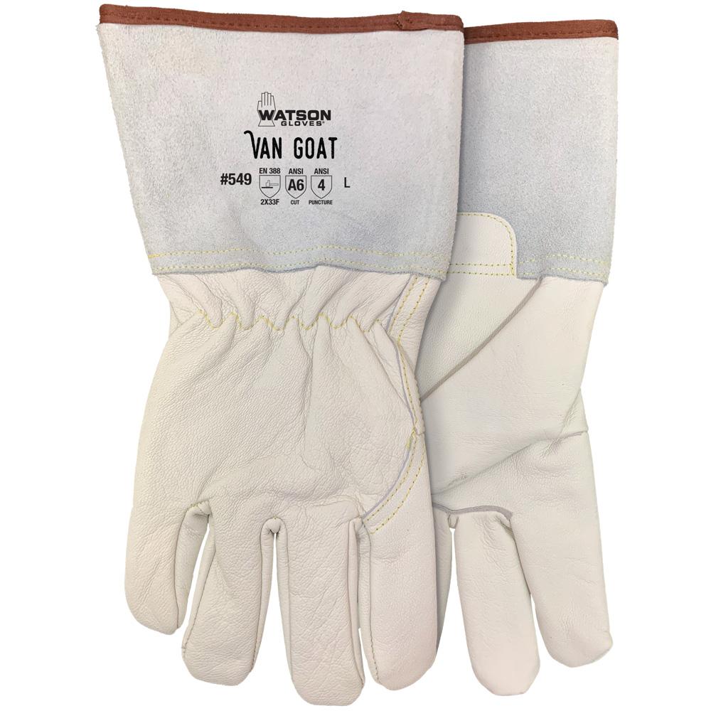 Glove Goatskin Leather with Gauntlet &#39;Van Goat&#39;  CLA6  Sz:L