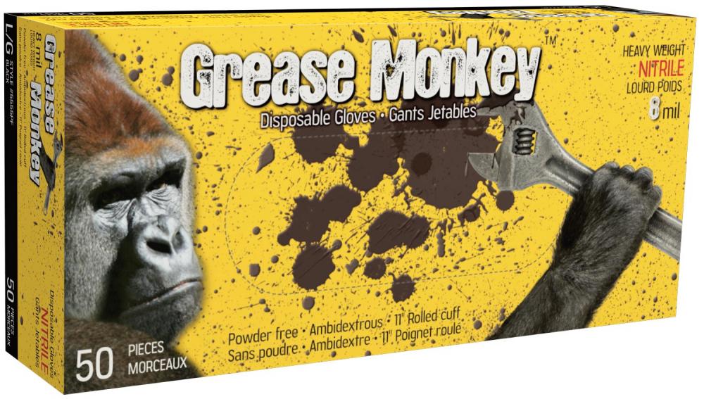 Disposable Glove &#39;Grease Monkey&#39; 8Mil Nitrile Powder Free Sz: L