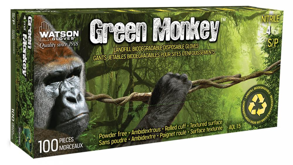 Disposable Glove &#39;Green Monkey&#39; 4Mil Nitrile Powder Free Sz: L