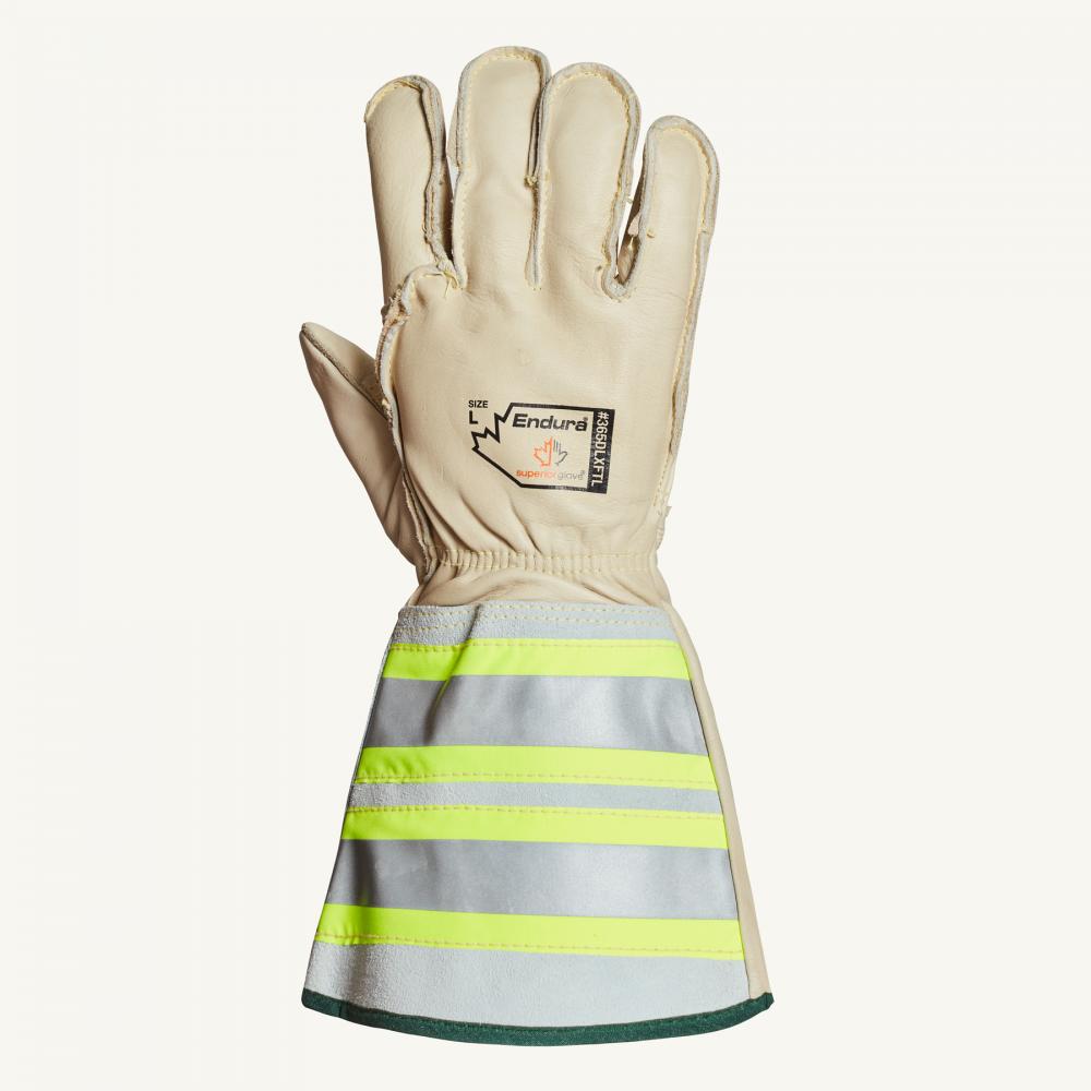 Glove Linesman Cowhide Thinsulate W/ 6&#34; Reflective Gauntlet Cuff Sz: L