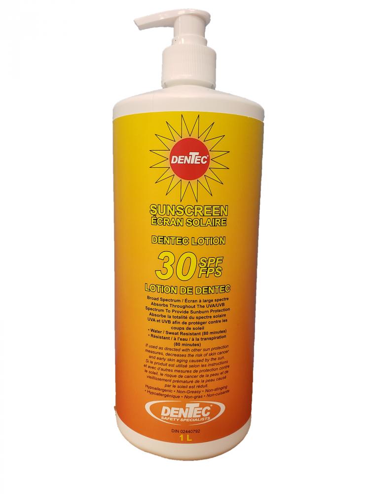 Dentec Sunscreen Lotion, 1L (34oz) Bottle Lotion SPF 30 (8 / box)