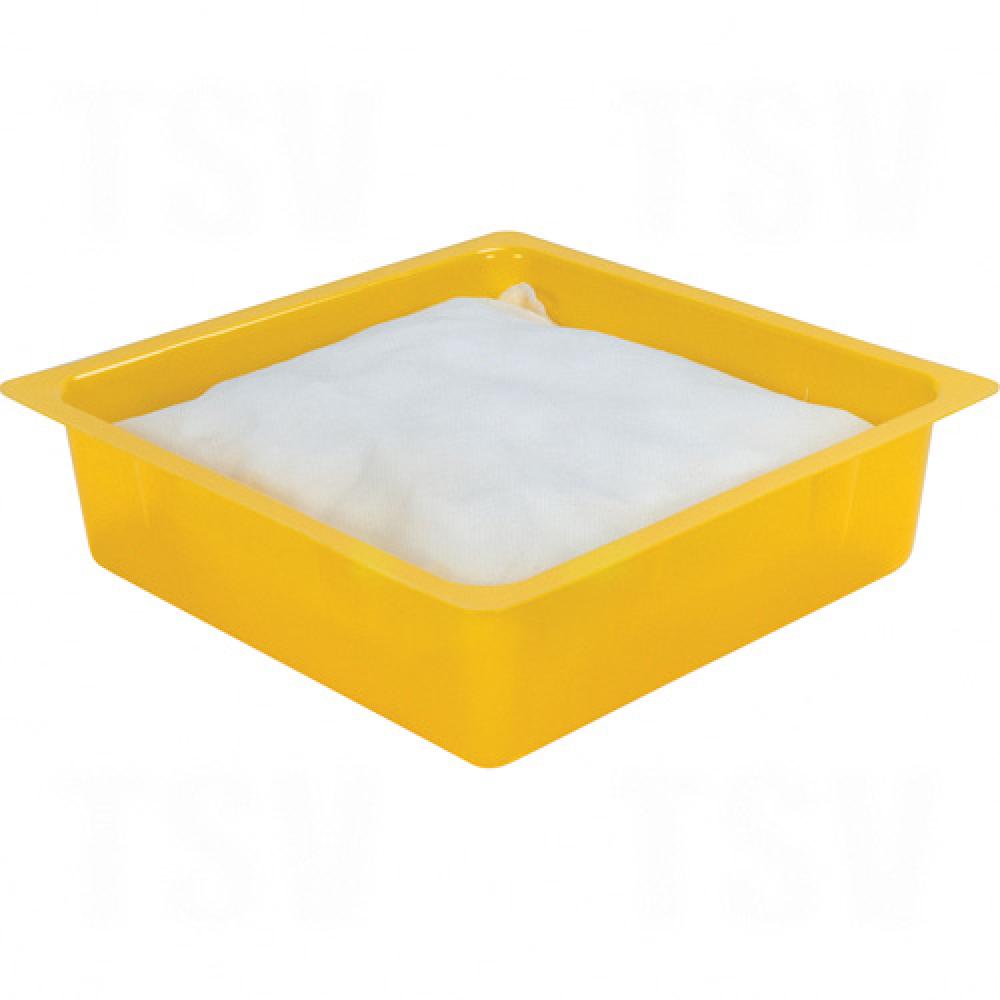 Drip Pan with Sorbent Pillow, Oil Only,  10-1/2&#34; X 10-1/2&#34; X 3&#34;
