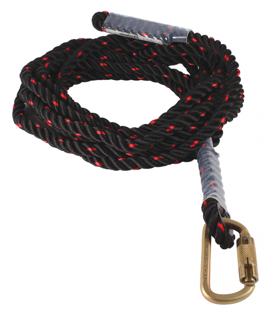 Lifeline Rope Vertical 100&#39; X 5/8&#34;(16MM)  3-Strand Co-Polymer W/ Carabiner