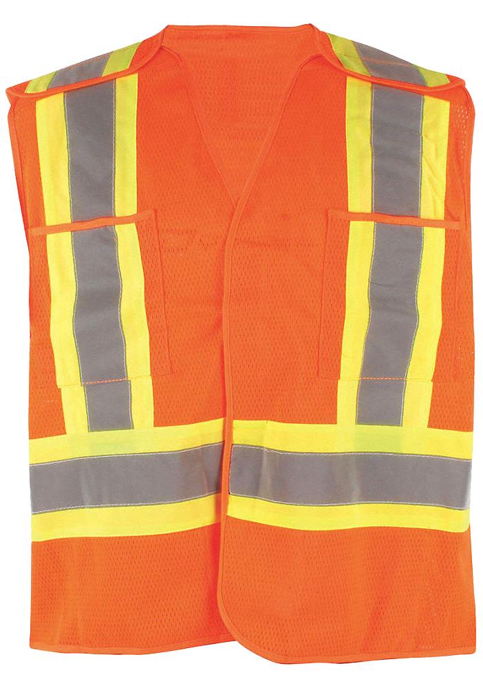 Traffic Vest Orange Polyester Mesh 5 PT Tear Away CL2 L2   Sz: 2XL/3XL