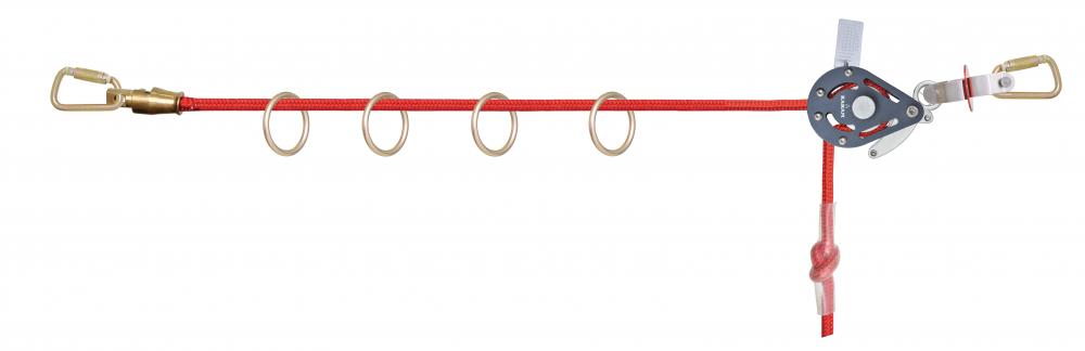 Lifeline Rope Horizontal, Adjustable 16&#39; - 25&#39;  4-Person W/ Tensioner