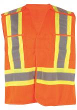 PIP Canada TSV2OG23/L - Traffic Vest Orange Polyester Mesh 5 PT Tear Away CL2 L2   Sz: L