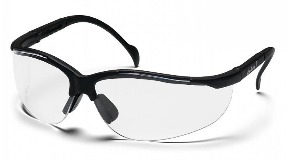 Safety Glasses - Venture II - Black Frame/Clear Anti-Fog Lens