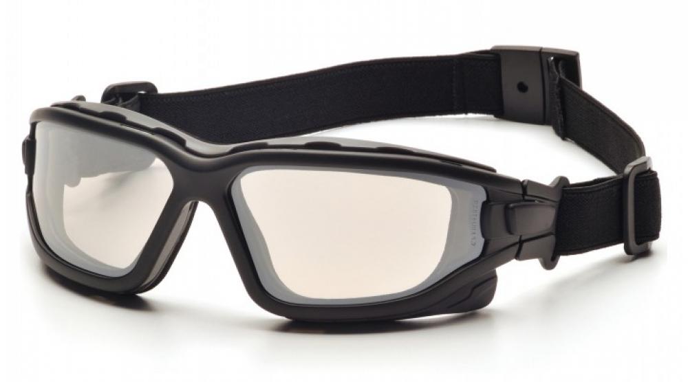 Safety Glasses - I-Force - Black Strap-Temples/Indoor/Outdoor Mirror Anti-Fog Lens