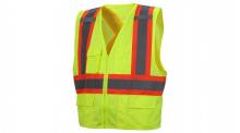 Pyramex Safety RCZ2410L - Safety Vest - Hi-Vis Lime Vest with Contrasting Reflective Tape - Size Large