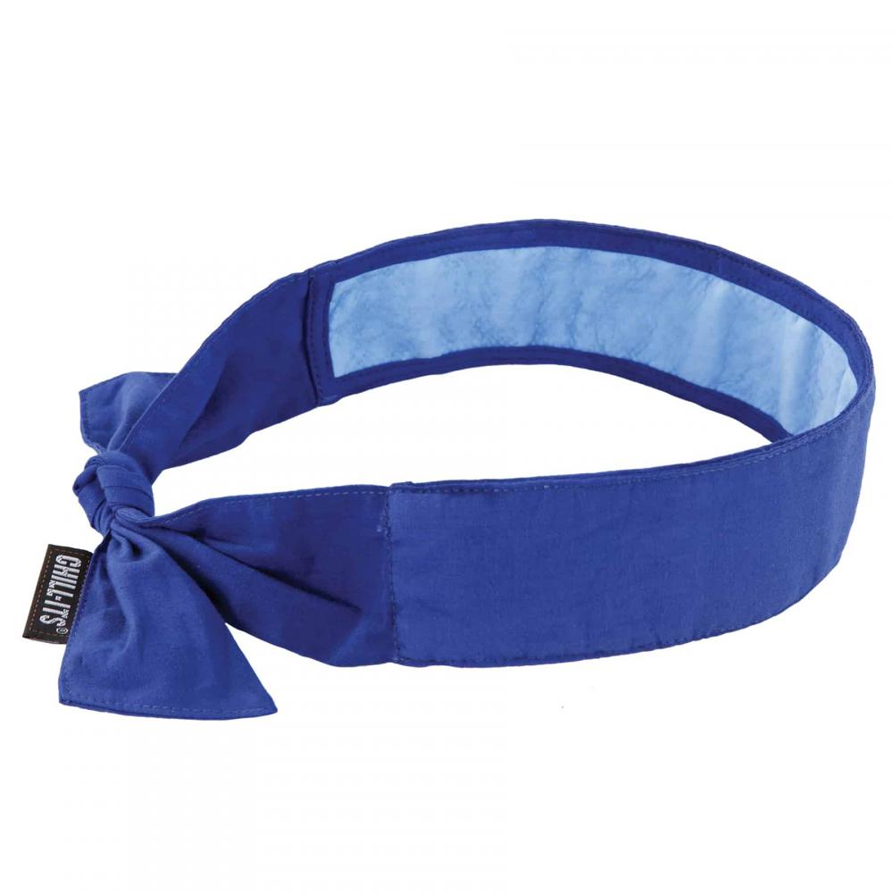 Solid Blue Cooling Bandana Headband - PVA - Tie