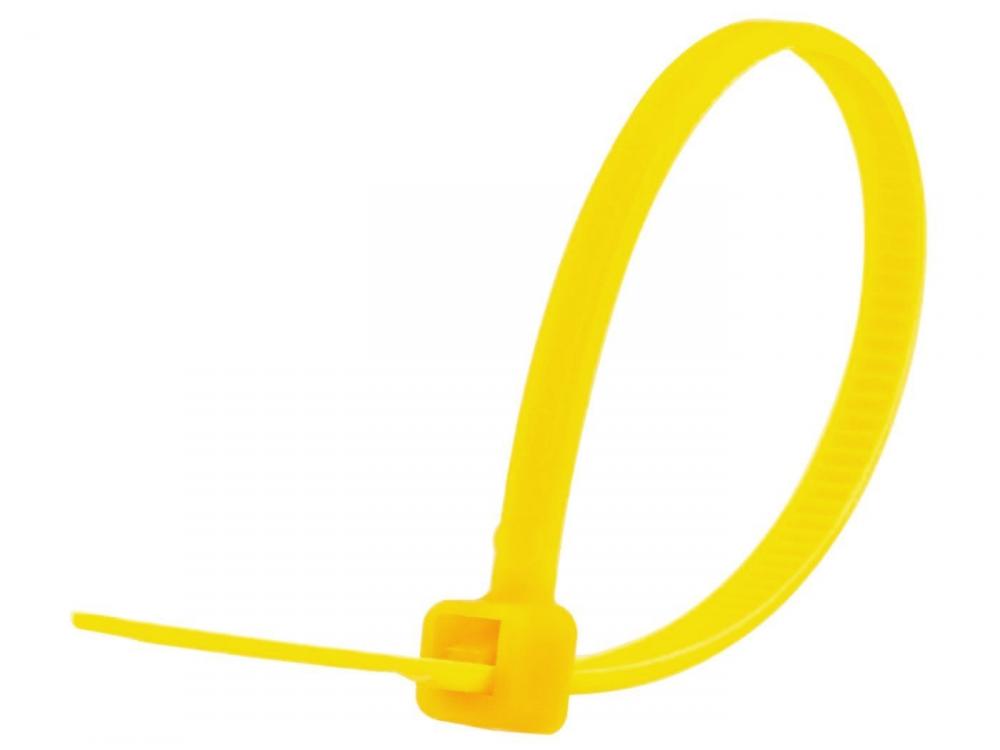 CABLE TIE 7.5Inch 50LB SOLID YEL 100PK