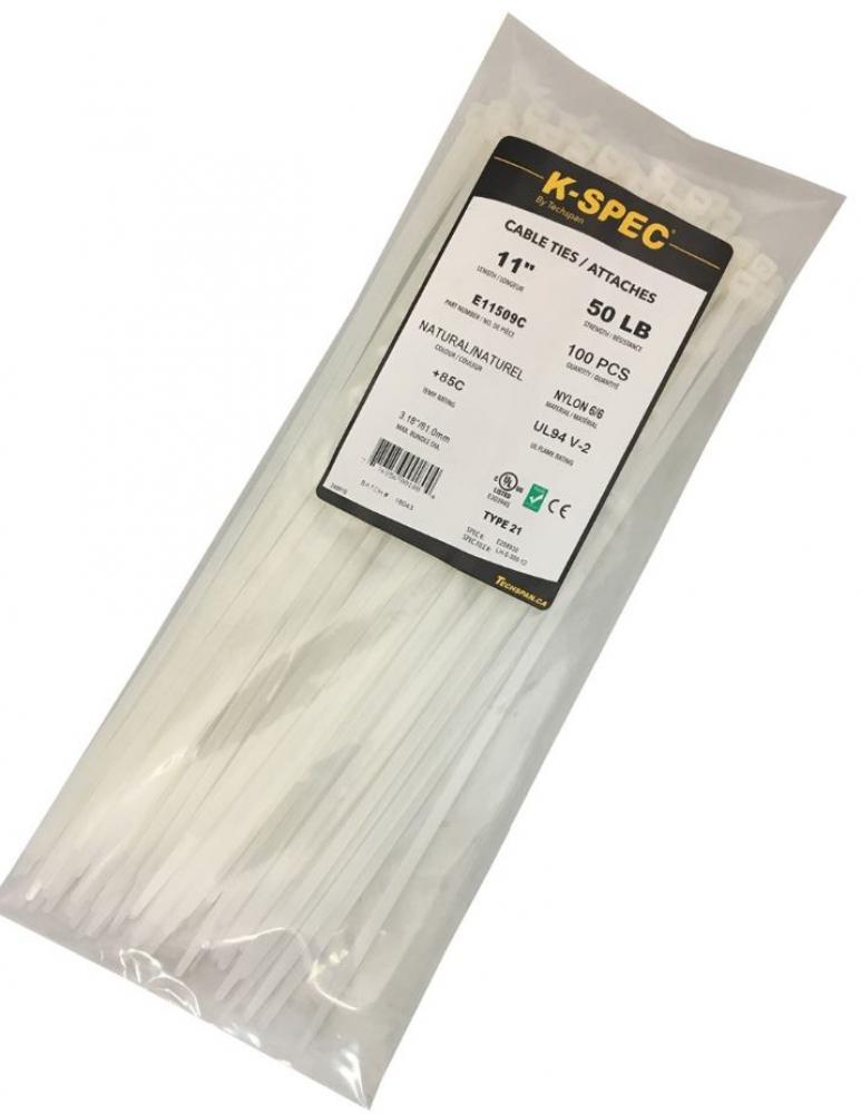 Cable Tie Natural 12&#34; 100/Pk (50Lbs)