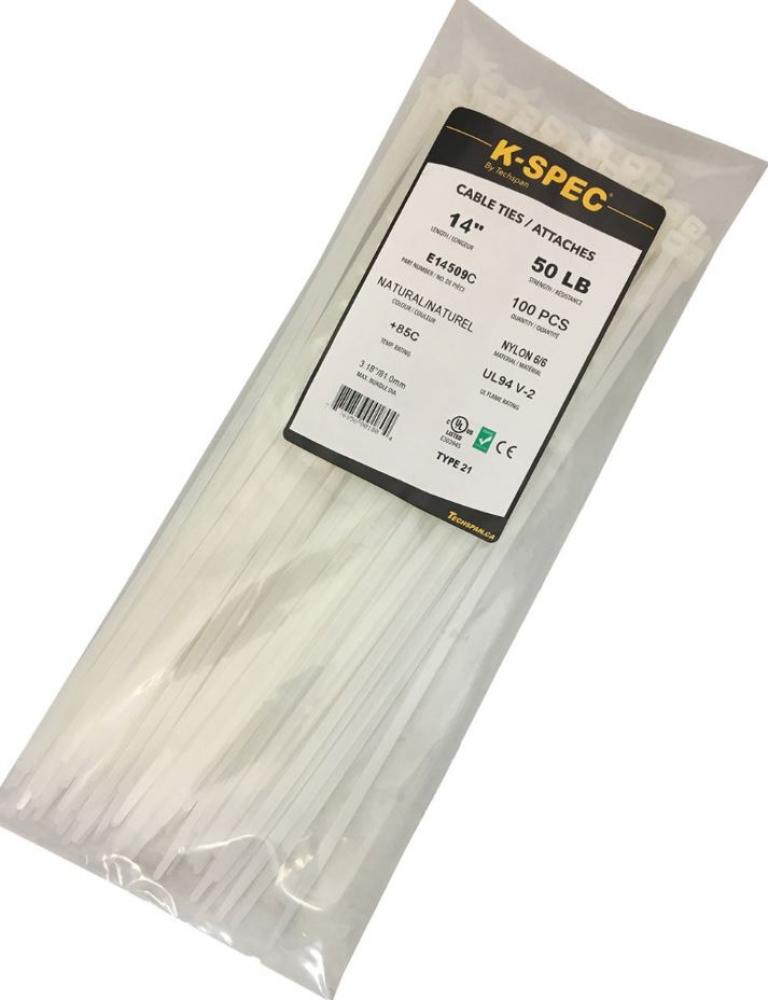 Cable Tie Natural 14&#34; 100/Pk (50Lbs)
