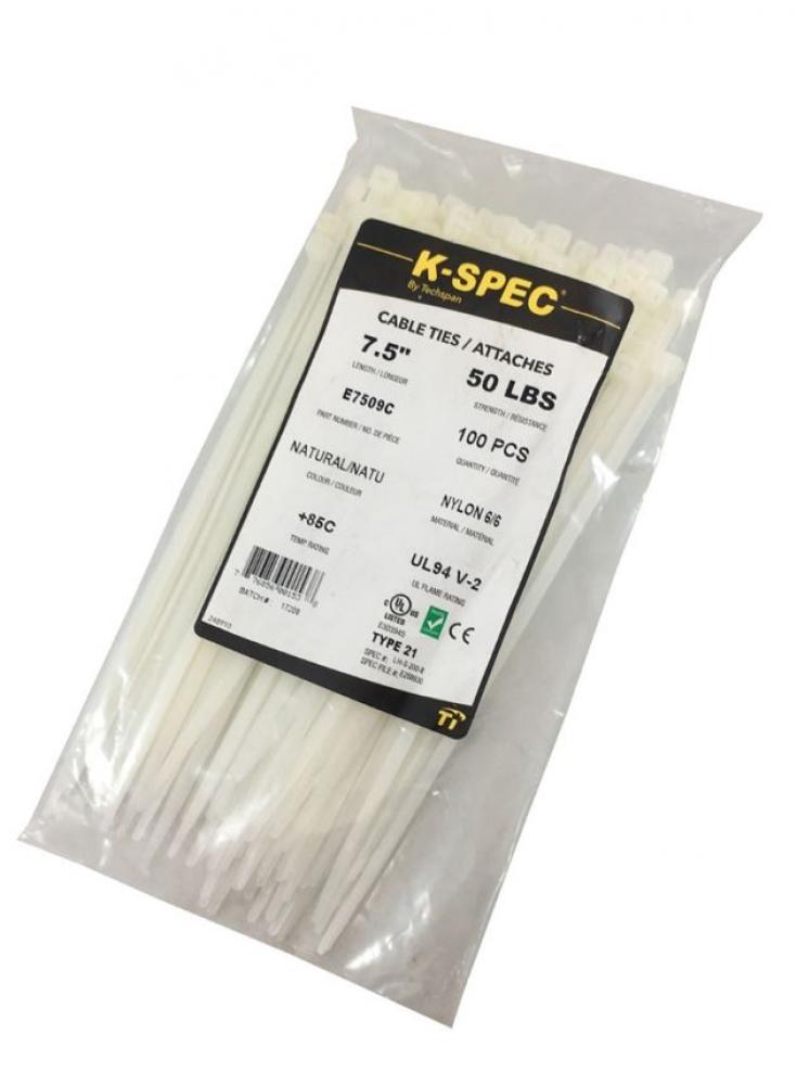 Cable Tie Natural 8&#34; 100/Pk (50Lbs)