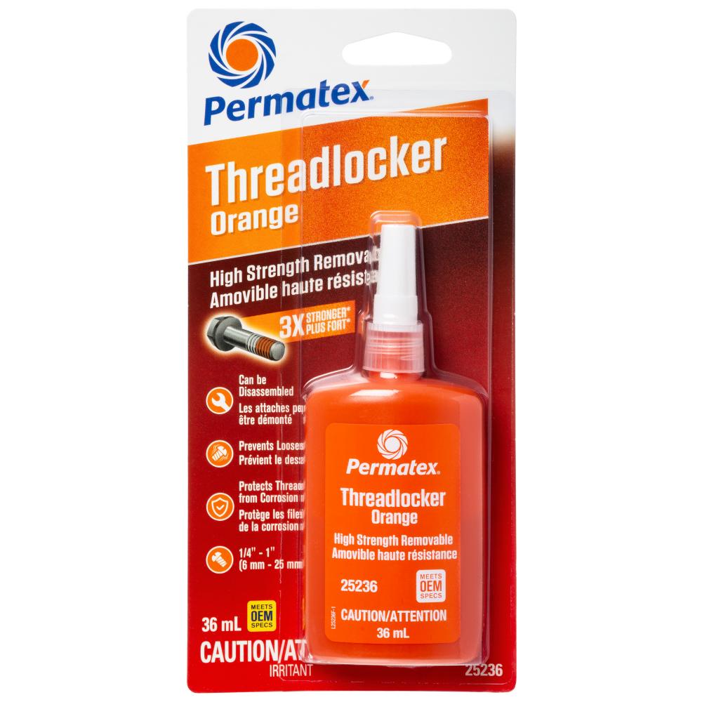 Threadlocker Removable, High Strength, Orange 36mL
