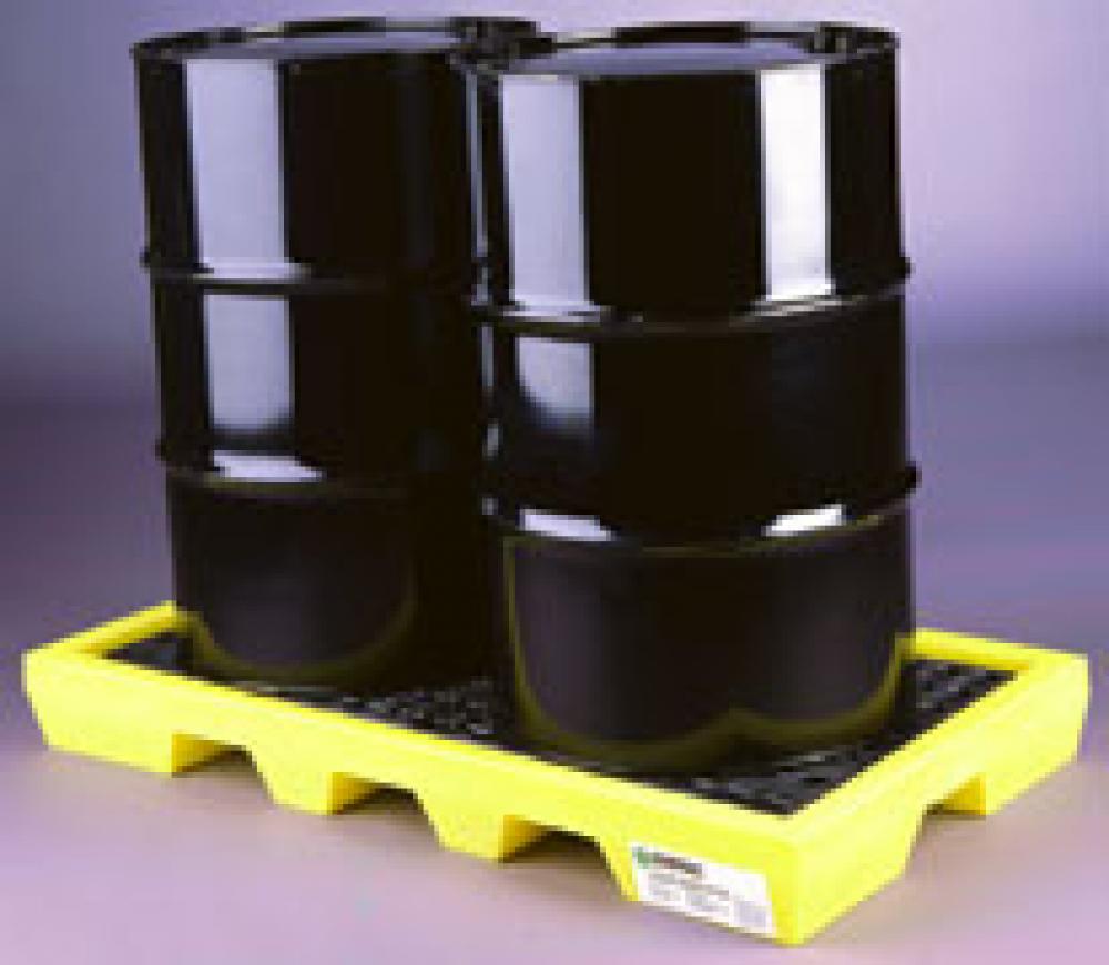 Spill Containment Pallet - 2 Drum Workstation - 53&#34; X 28.5&#34; X 5.6&#34;