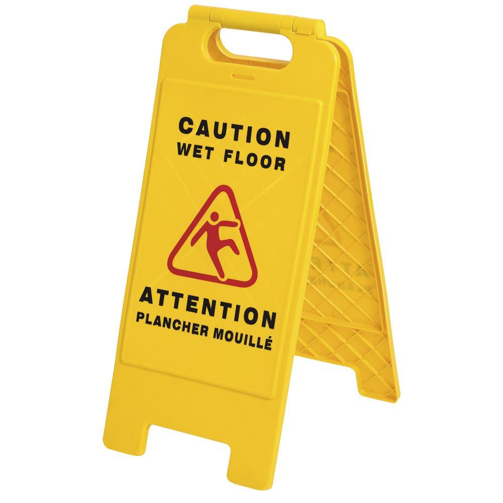 Wet Floor Caution Sign, Bilingual