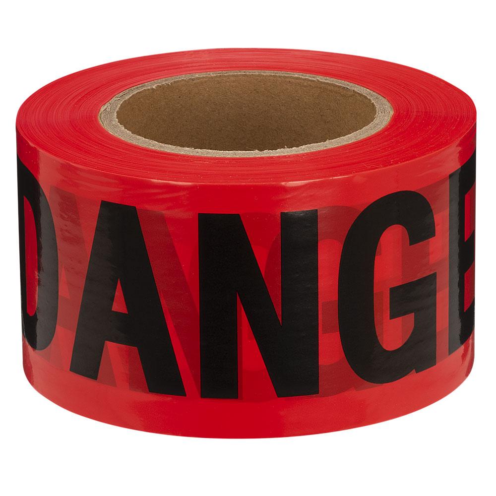 Red Danger Tape - 1000&#39; x 3&#34; x 0.03 mm