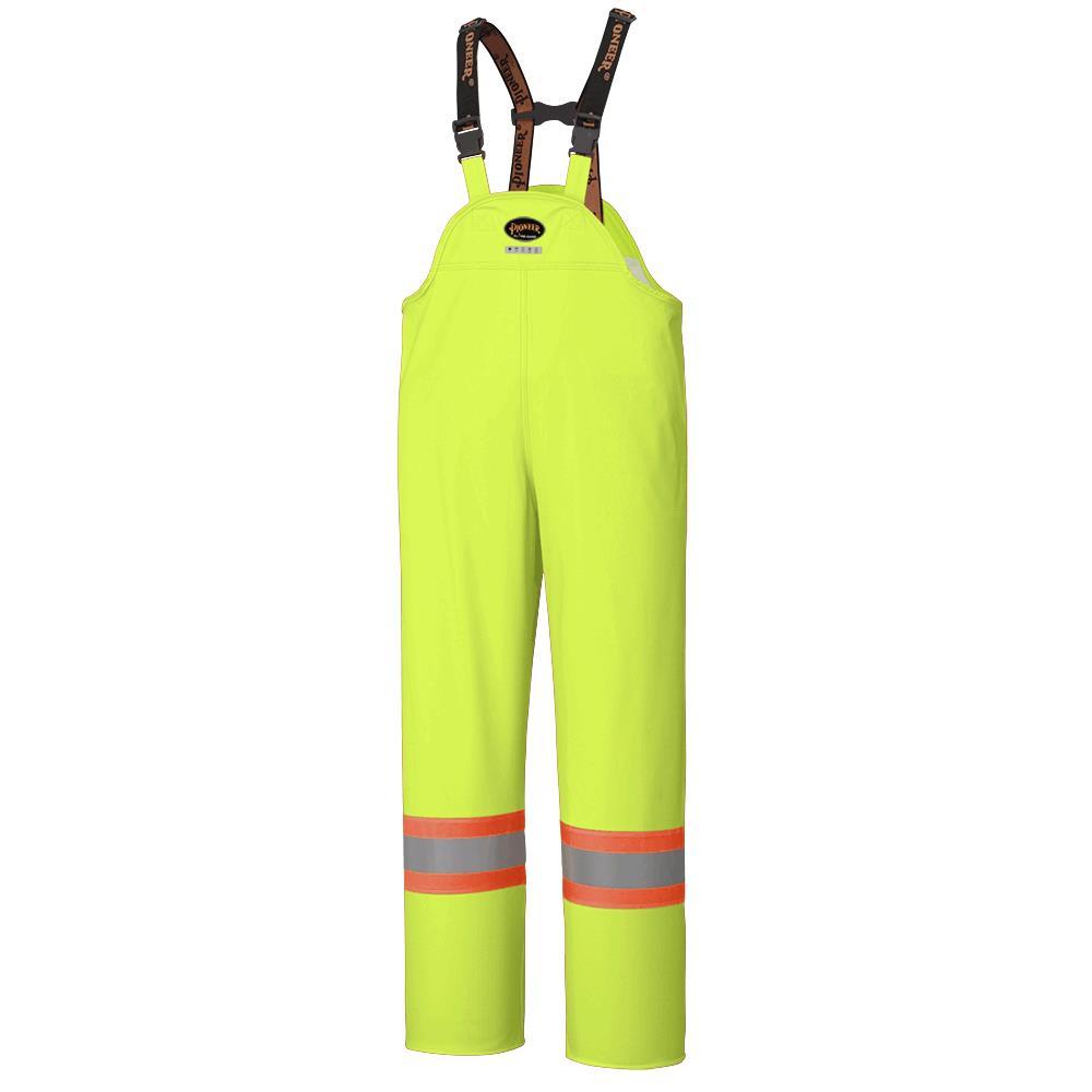 Waterproof Bib Pants Hi-Viz Yellow/Green, FR, Chem Resistant, Windproof; Sz: 2XL