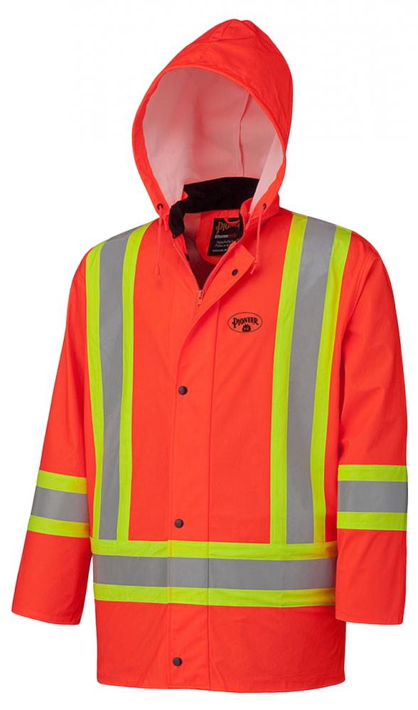 Waterproof Jacket Hi-Viz Orange, FR, Chem Resistant, Windproof; Sz: 2XL