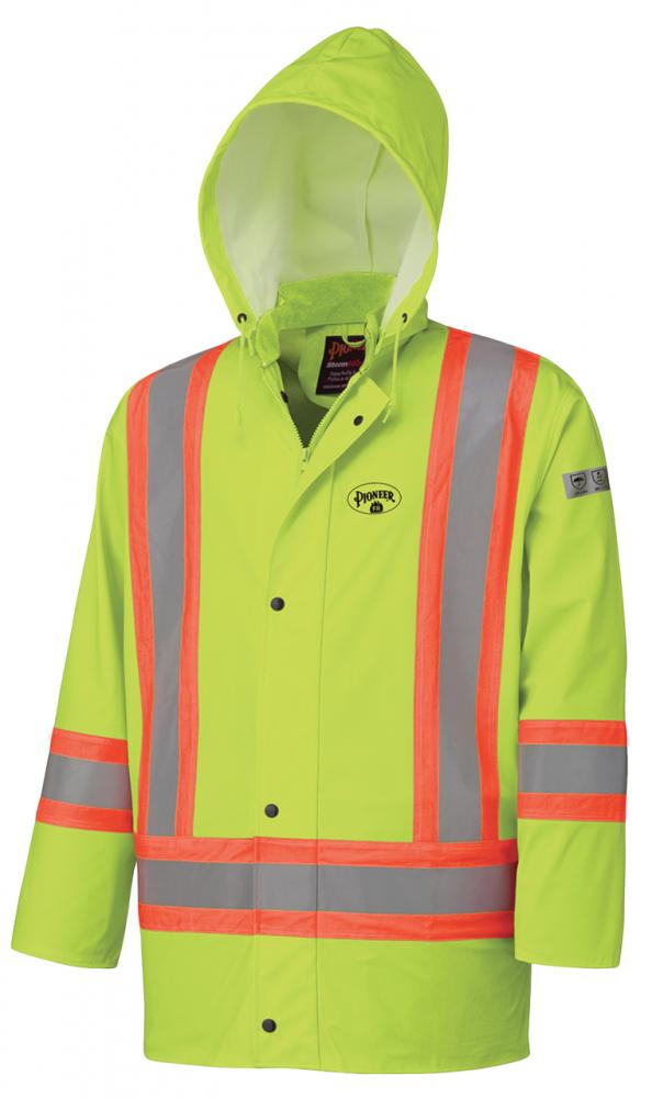 Waterproof Jacket Hi-Viz Yellow/Green, FR, Chem Resistant, Windproof; Sz: 2XL