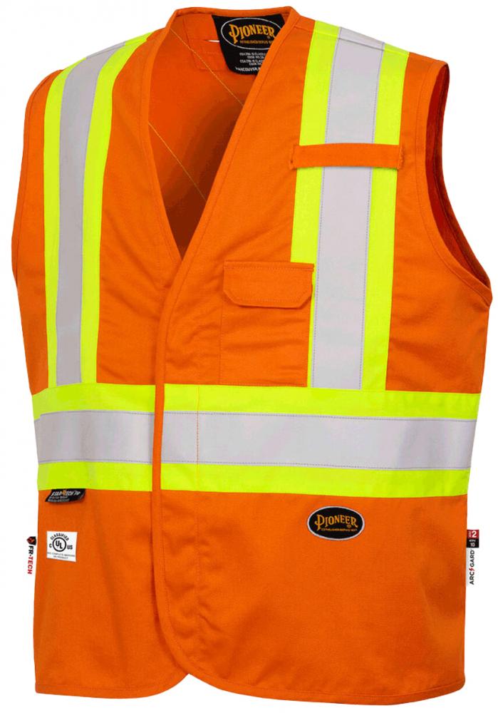 Vest Hi-Viz Orange 7oz Flame Resistant;  Sz: 2XL