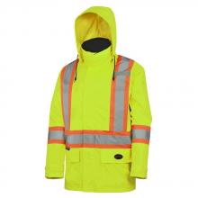 Pioneer V1090160-2XL - Waterproof Jacket Hi-Viz Yellow/Green with Reflective Stripes & Detachable Hood; Sz: 2XL