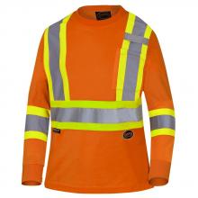 Pioneer V1052850-2XL - Women's Long Sleeve Shirt, Hi Viz Orange with Reflective Stripes Sz: 2XL