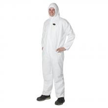 Pioneer V7015550-2XL - Disposable Coverall Microporous White Chem Resistant with Hood; Sz: 2XL