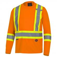 Pioneer V1051250-2XL - Long Sleeve Shirt, Hi Viz Orange with Reflective Stripes Sz: 2XL