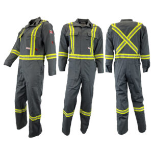 Coverall 8oz F/R Grey C/W Ref Stripes 62R
