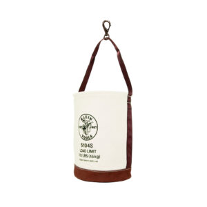 Canvas Bucket, Leather Bottom, Swivel Snap, 12-Inch