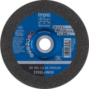 PFERD Cut-Off Wheel, 7" x .045 x 7/8, SG STEELOX, T27, Aluminum oxide